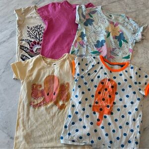 Lot of 5 girls T-shirts, Tea Collection, Mini Boden, Vineyard Vines